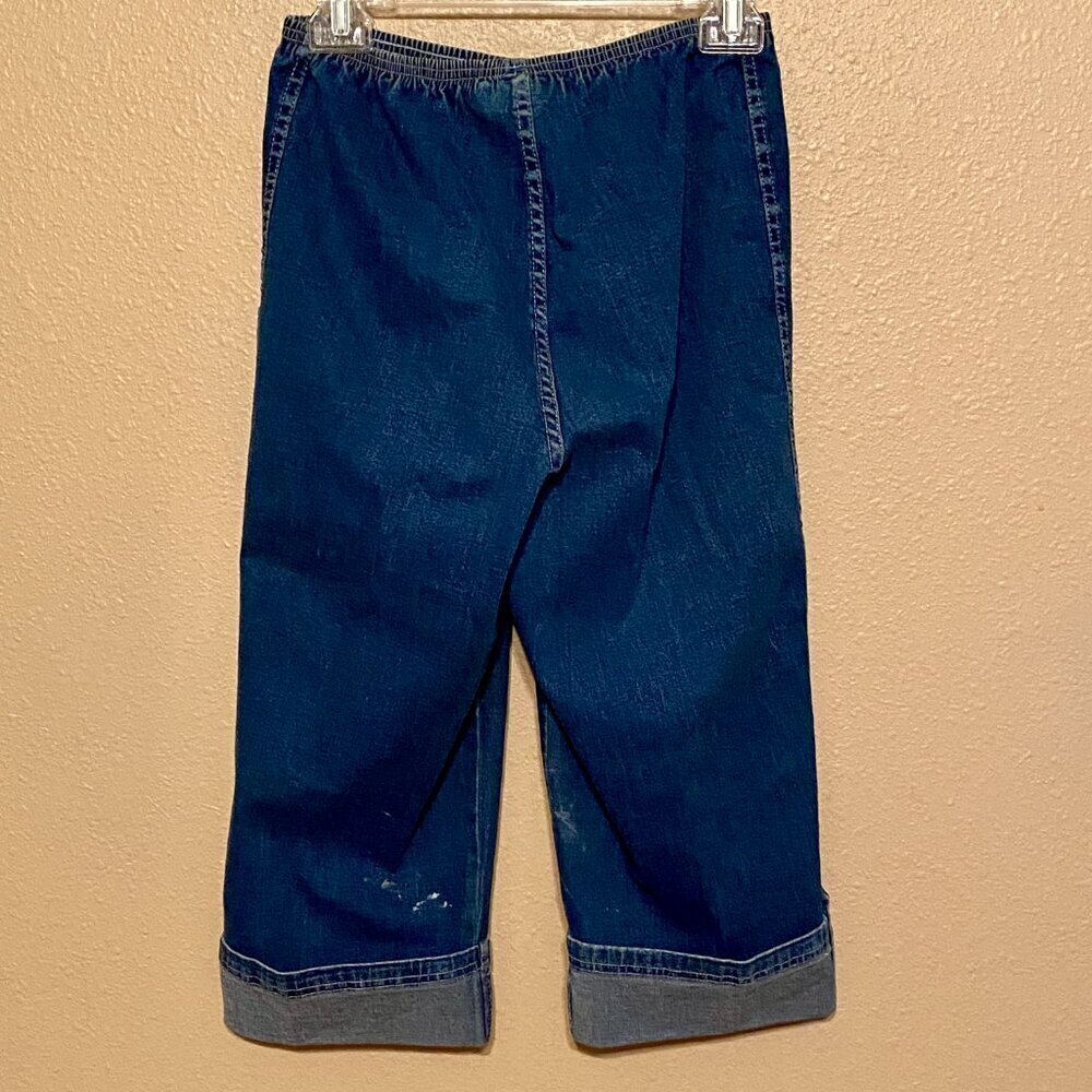 DENIM 24/7 Tan Capri's and Blue Jean Capri's Cuffed w/button Decor Size (12W) - Picture 10 of 14